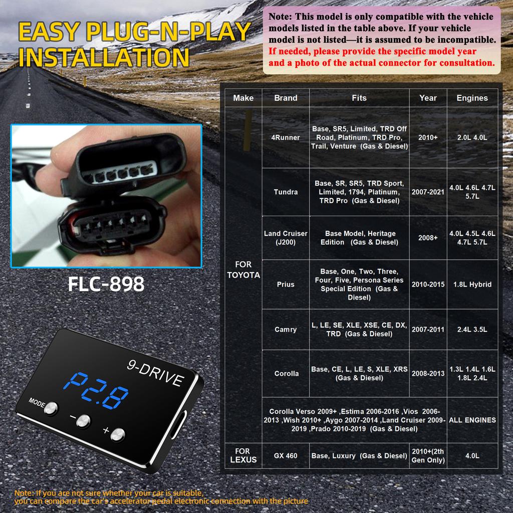 Car Electronic Throttle Controller Accelerator Tuning 9 Drives 5 Modes Racing Accelerator Potent Booster For BMW For Ford Ranger