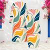 Women Plus Size Printed Two Piece Set Round Neck Sleeveless Bodycon Dress Long Sleeve Open Front Cardigan
