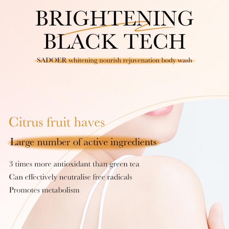 Гель для душа с витамином С 520 г SADOER отбеливающий увлажняющий очищающий гель для душа
