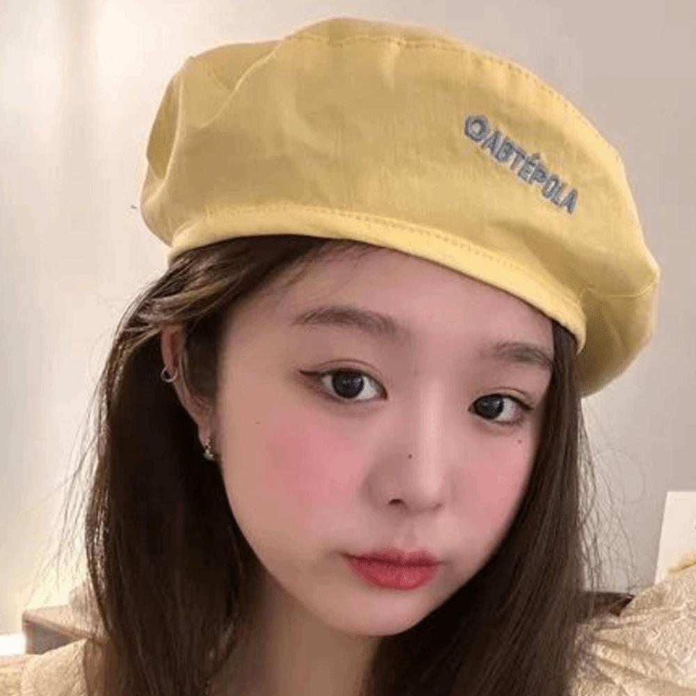 Flat Women Beanie Hat Solid Color Octagonal Caps Fashion Double-sided Beret Girls