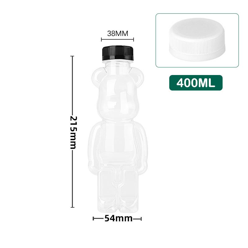 Мультяшная бутылка чая с молоком, кукольный медведь в форме прозрачной утолщенной бутылки сока