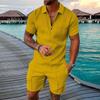 Men's Short Sets Outfits 2 Piece Summer Tracksuit Short Sleeve  Shirt And Shorts Set Casual Sport Suit