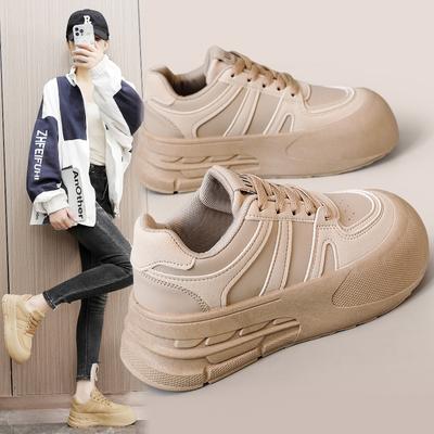 Модные женские кроссовки на толстой подошве, простой дизайн, удобные кроссовки на шнуровке, модные повседневные кроссовки для бега и тенниса