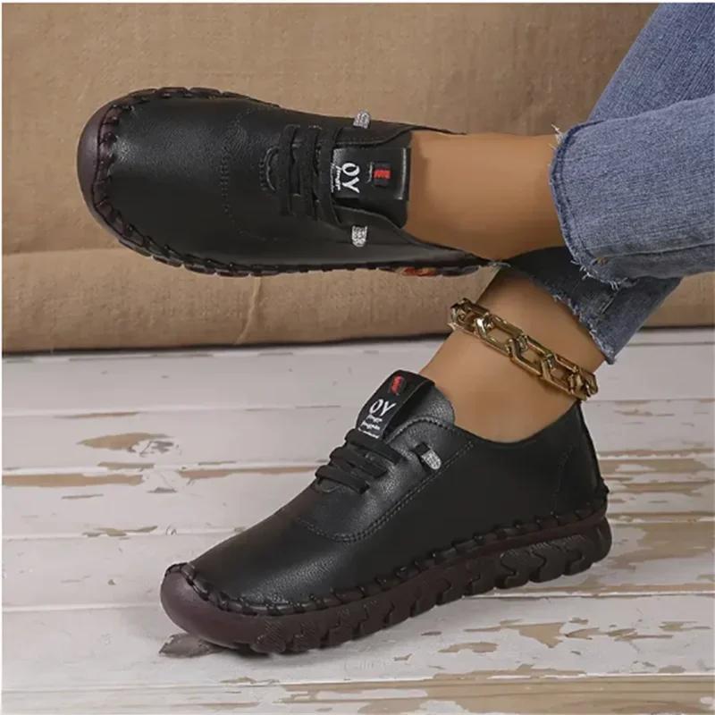 Мода 2024 года, новая женская повседневная обувь, модный дизайн бренда, лоферы на толстой подошве, для прогулок на открытом воздухе, удобная женская спортивная обувь