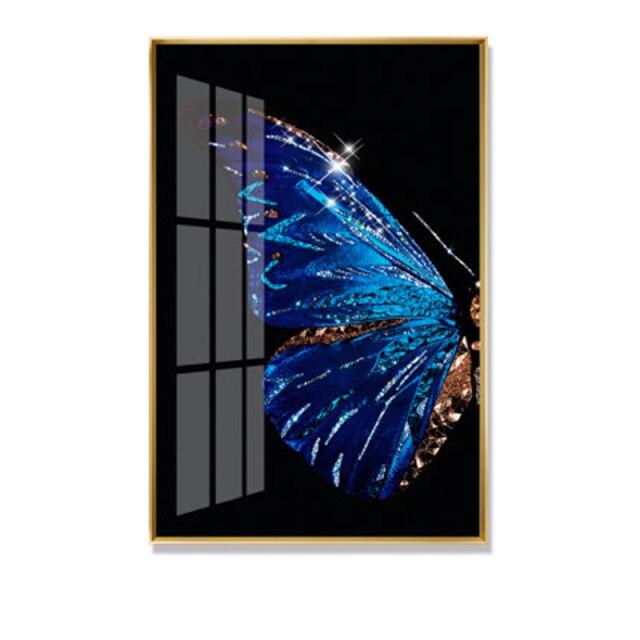 Яркий цвет крылья бабочки скандинавский скандинавский холст хлопок картина Золотая бабочка ретро комната декоративный настенный постер