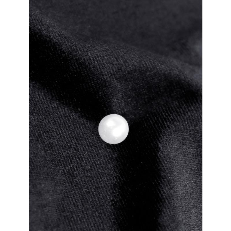 Женское весенне-летнее сексуальное бархатное элегантное и модное платье без бретелек для похудения с жемчугом