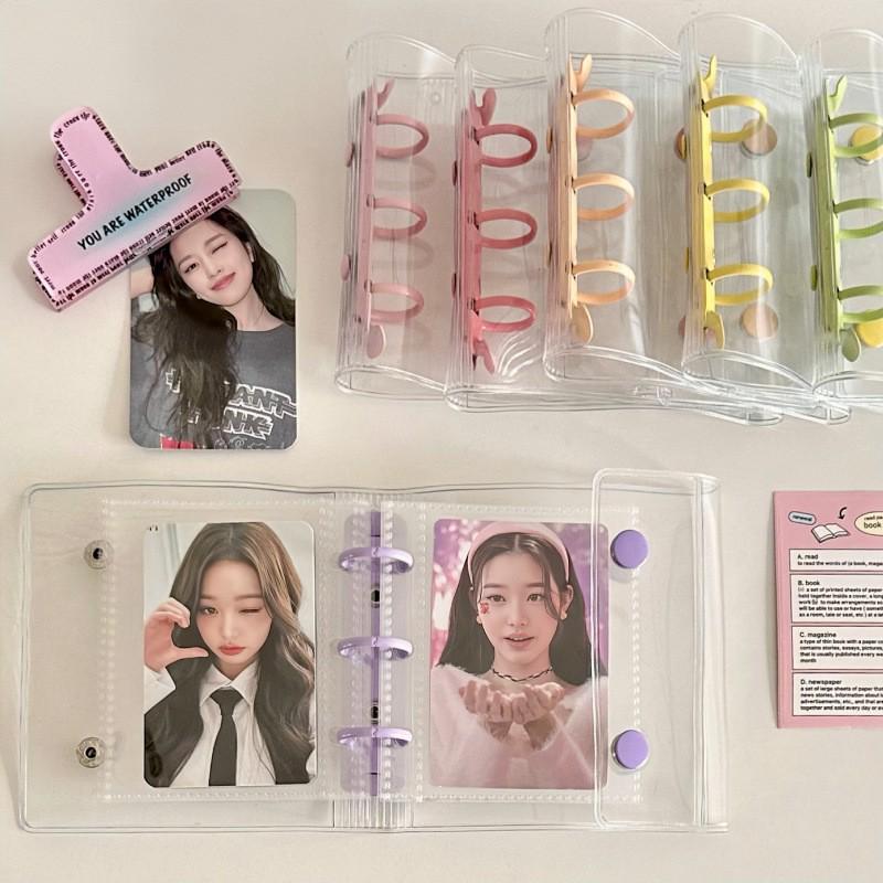 Candy Color A8 Mini Photo Album & Card Holder - Double Snap, 3-Hole Planner, 3-Inch Star Pages.
