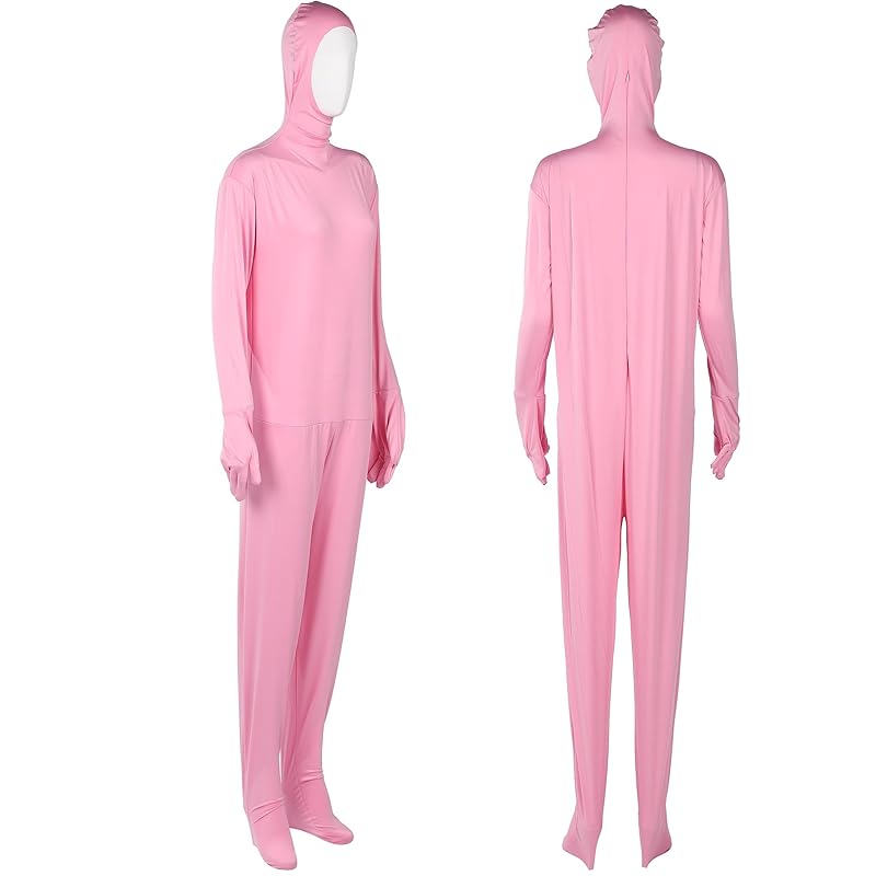 [Cosplayholic] Full body tights cosplay Show your face 8 colors 4 sizes child adult halloween disguise cultural festival woman male (Pink,S)