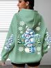 Women Snowman Print Casual Hooded Sweatshirt With Pocket