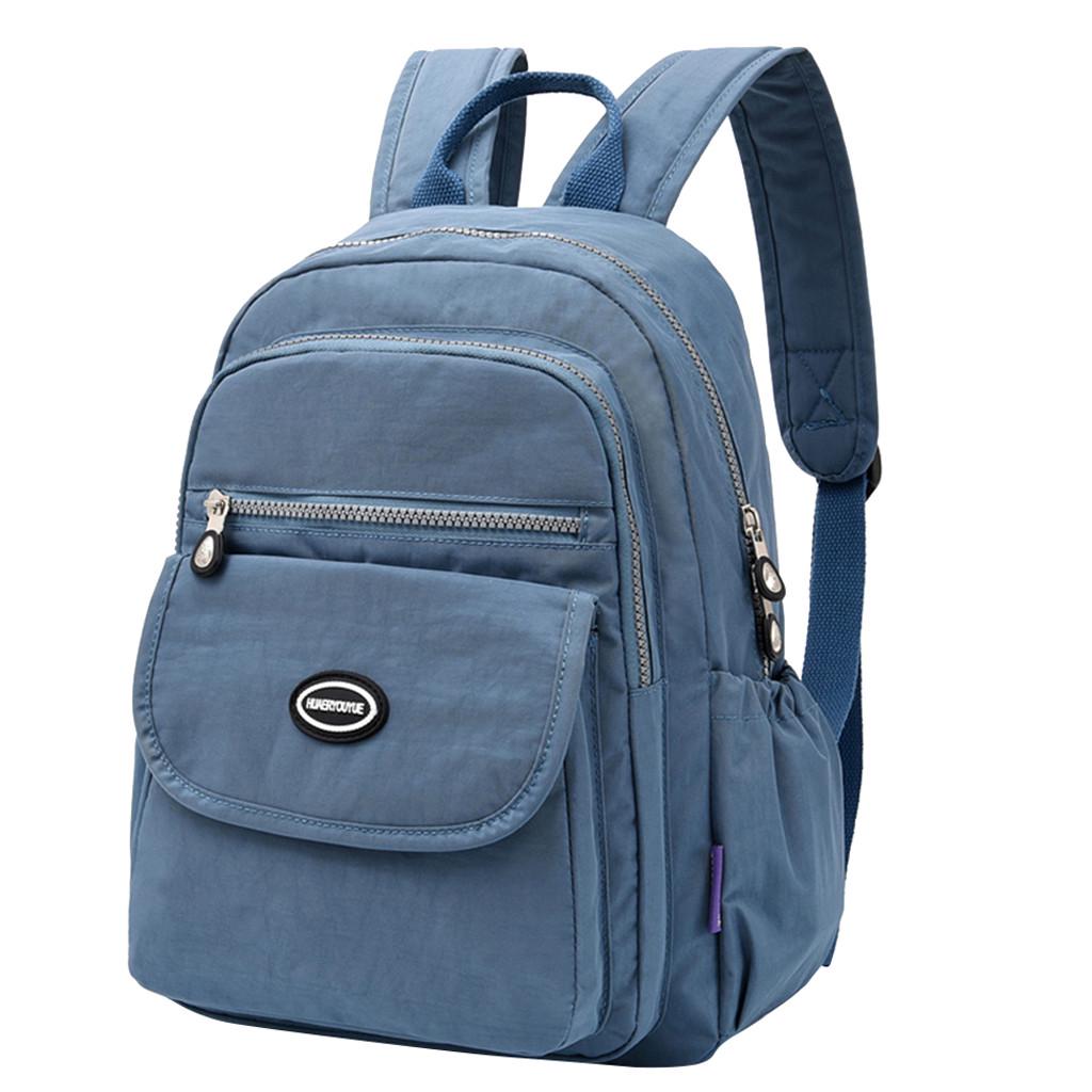 Женские модные однотонные портативные студенческие рюкзаки на молнии большой емкости