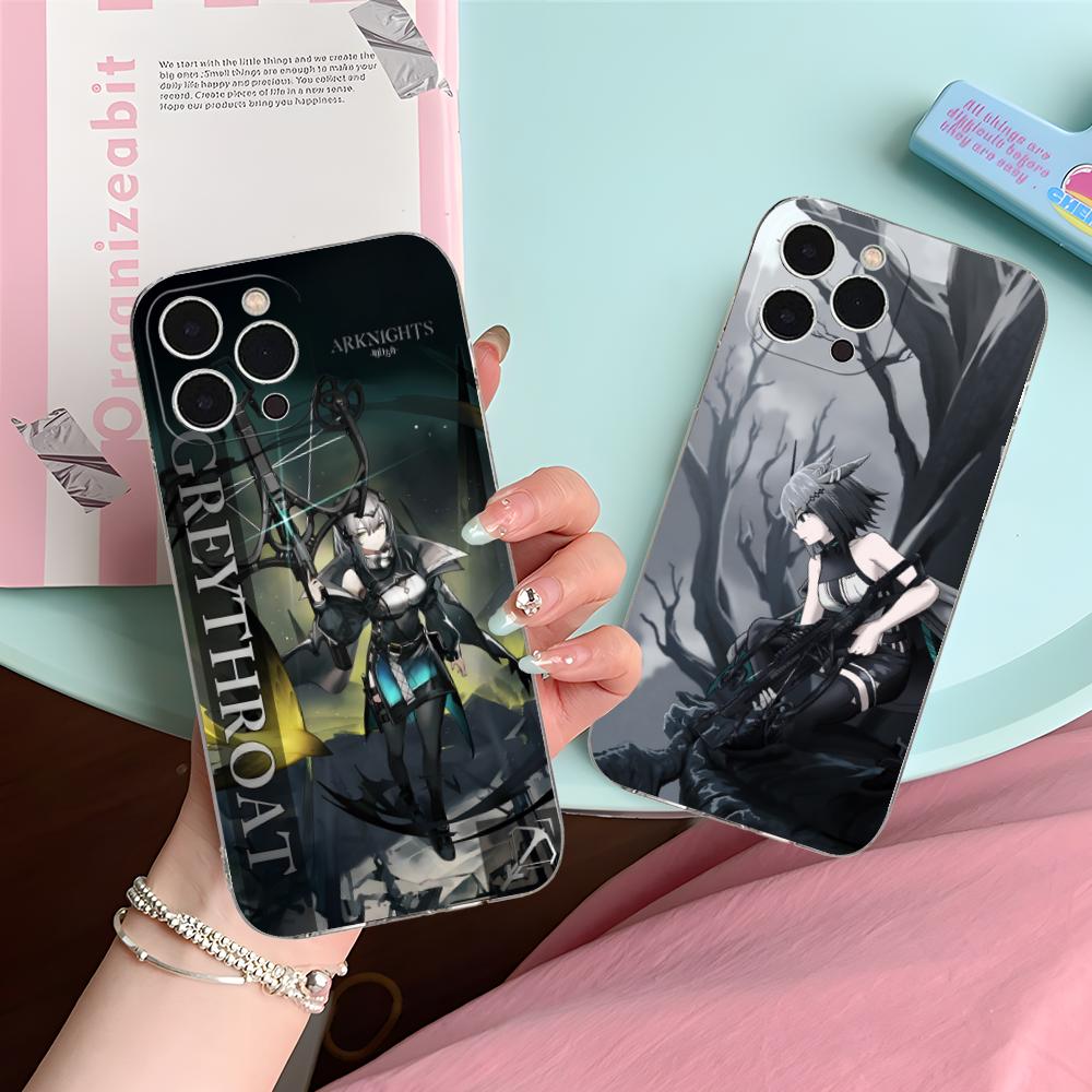 Arknights Серый горло Чистый ТПУ Чехол для мобильного телефона для iPhone 17 16 15 14 13 12 11 X XR XS Air Pro Max Plus Mini Цветной Чехол