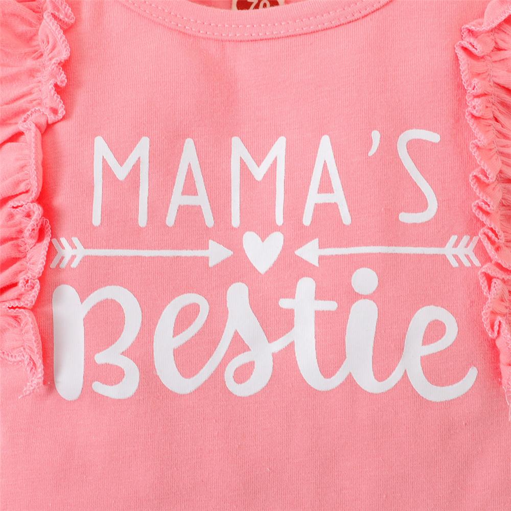 Fashion Letter Print Ruffle Sleeve Baby Bodysuit + Shorts  +Headband 3PCS for 0-18M Newborn Baby Girl Outfit Summer Casual Clothes Set
