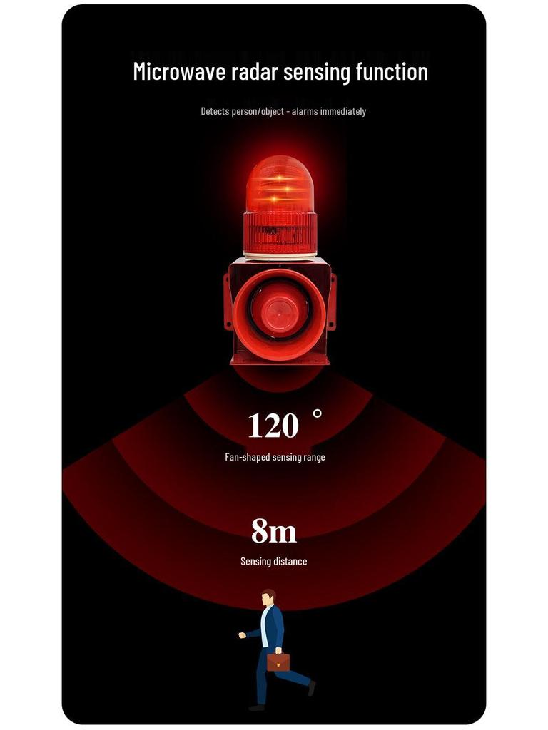 High Power Industrial Sound & Light Alarm with Wireless Remote Control for Forklift (220V/24V/12V/380V)
