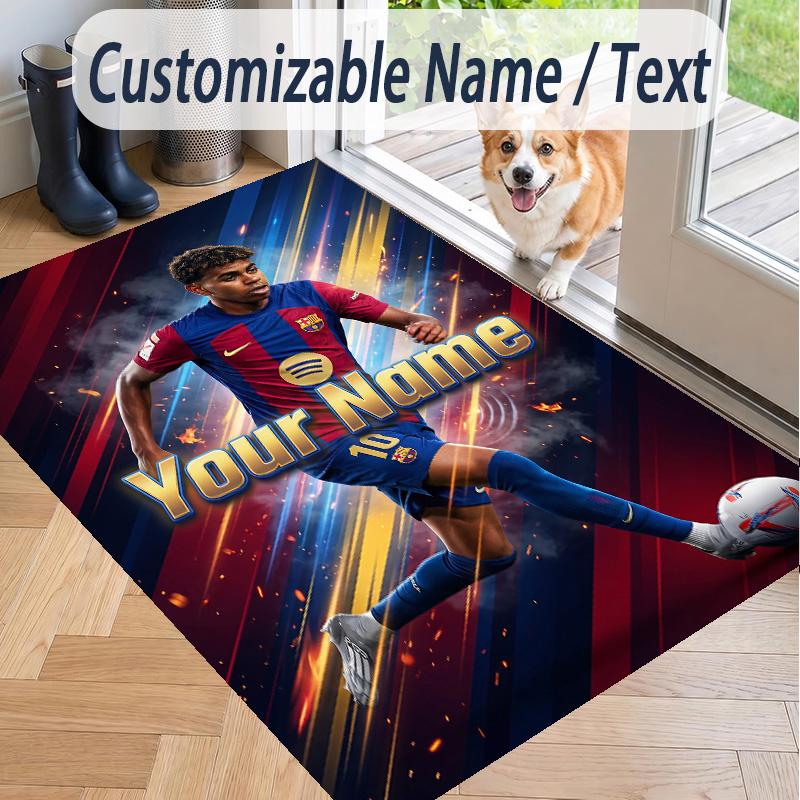 Custom Text Printed Rug Lamine Yamal Non Slip Floor Carpet For Home Room Decor