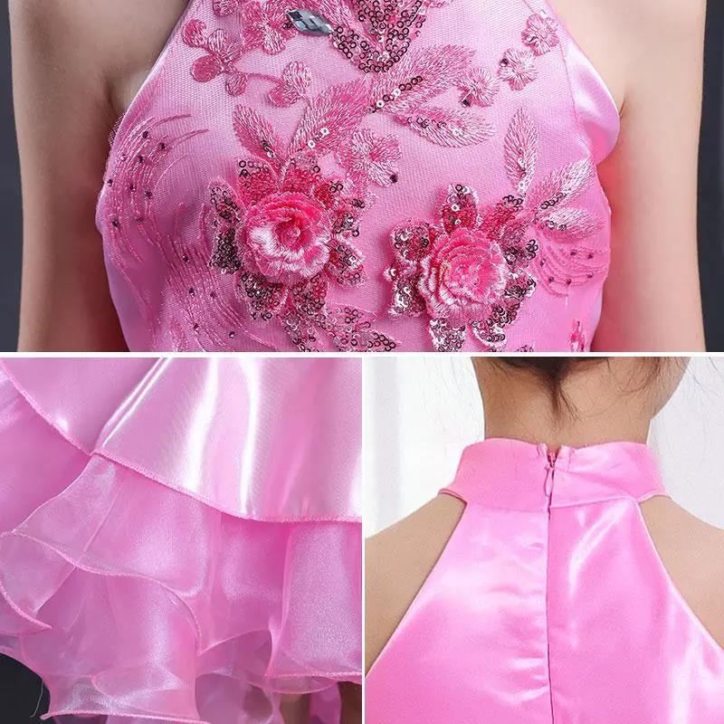 Детское платье принцессы, вечернее платье для девочек, студенческое платье с цветочным узором для девочек, свадебное платье с хвостом, танцевальный костюм-пачка