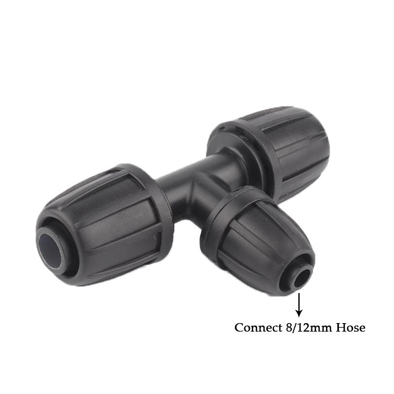 2~10Pcs 16mm PE Tube Locked Connector Garden Irrigation Straight Elbow Tee Agricultural Irrigation Quick Connector Repair Joints