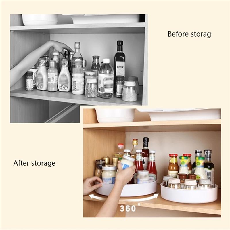 Practical-Rotating Seasoning Storage Tray, Multifunctional Anti-Slip Storage Trayin The Kitchen, Rotating Storage Tray