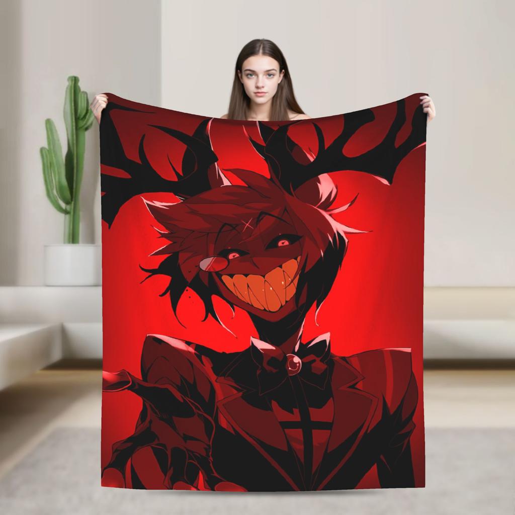 Vox Alastor Hazbin Hotels Blanket Super Soft Graphic Plush Throw Blanket For Girls Boys Living Room Flannel Bedspread Bed Cover