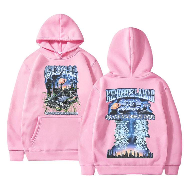 Худи свитшот с принтом рэпера Кендрика Ламара и SZA, Тур Grand National 2025, Мужской Женский, Хип-хоп Мода, Поп Музыка, Оверсайз, Уличная Одежда