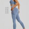 High Waist Yoga Leggings Women Stretch Slim Fit Workout Pants With Pockets Outdoor Wear