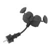 Y Splitter Power Cord 16A 2 Outlets Y Shaped Power Cable with Hinged Cover for Indoor Outdoor EU Plug