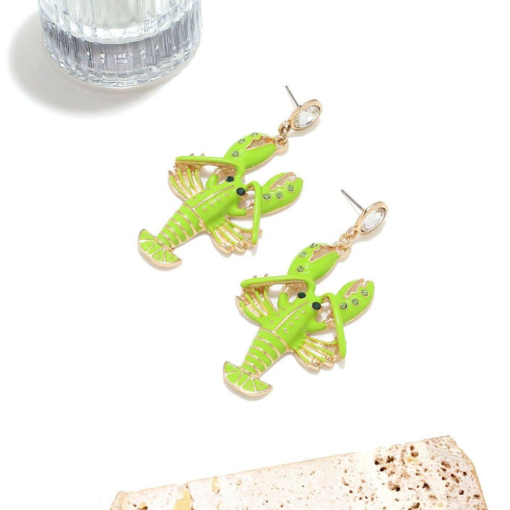 Vintage Lobster Earrings Creative Bohemian Dangle Earring Elegant Enamel Stud Earrings Holiday