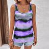 Летняя новая женская одежда, многоцветный принтованный жилет без рукавов, свободный полосатый топ