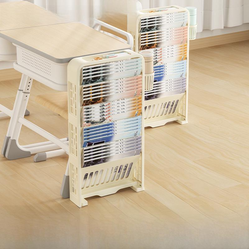 Передвижная книжная полка и стол на колесах: Многофункциональная стойка для хранения вещей для использования в классе или дома