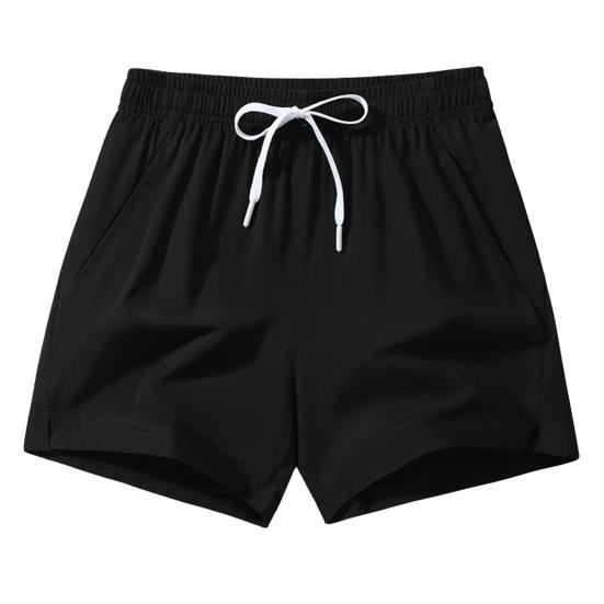 Мужские летние шорты с эластичной талией, регулируемые спортивные шорты на шнурке с карманами, однотонные широкие шорты