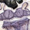 French Ultra Thin Lace Lingerie Sexy Love Embroidery Bra Set for Women Underwear Summer Breathable Plus Size CD Cup Brassiere