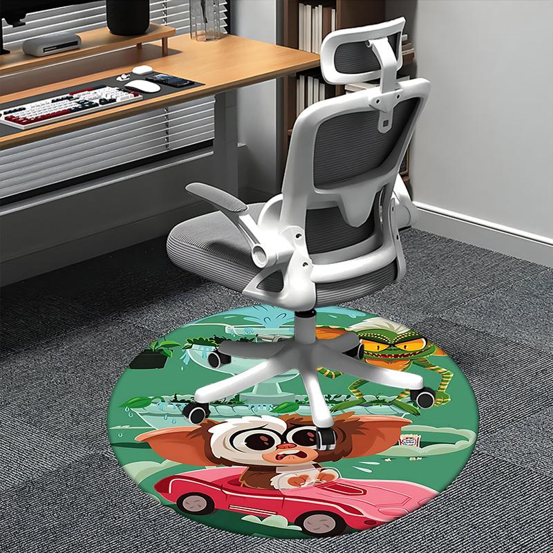 Коврик для кресла Gizmo, Gremlin, Круглый ковер, Ковер для офиса, Машинная стирка, Нескользящий, Подходит для гостиных, спален