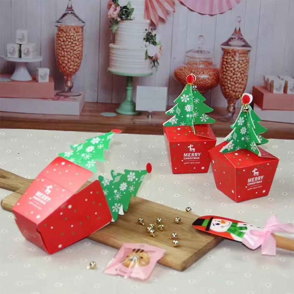 10 Pcs Paper Christmas Gift Box DIY Gift Packaging Box Christmas Tree Candy Box Kids