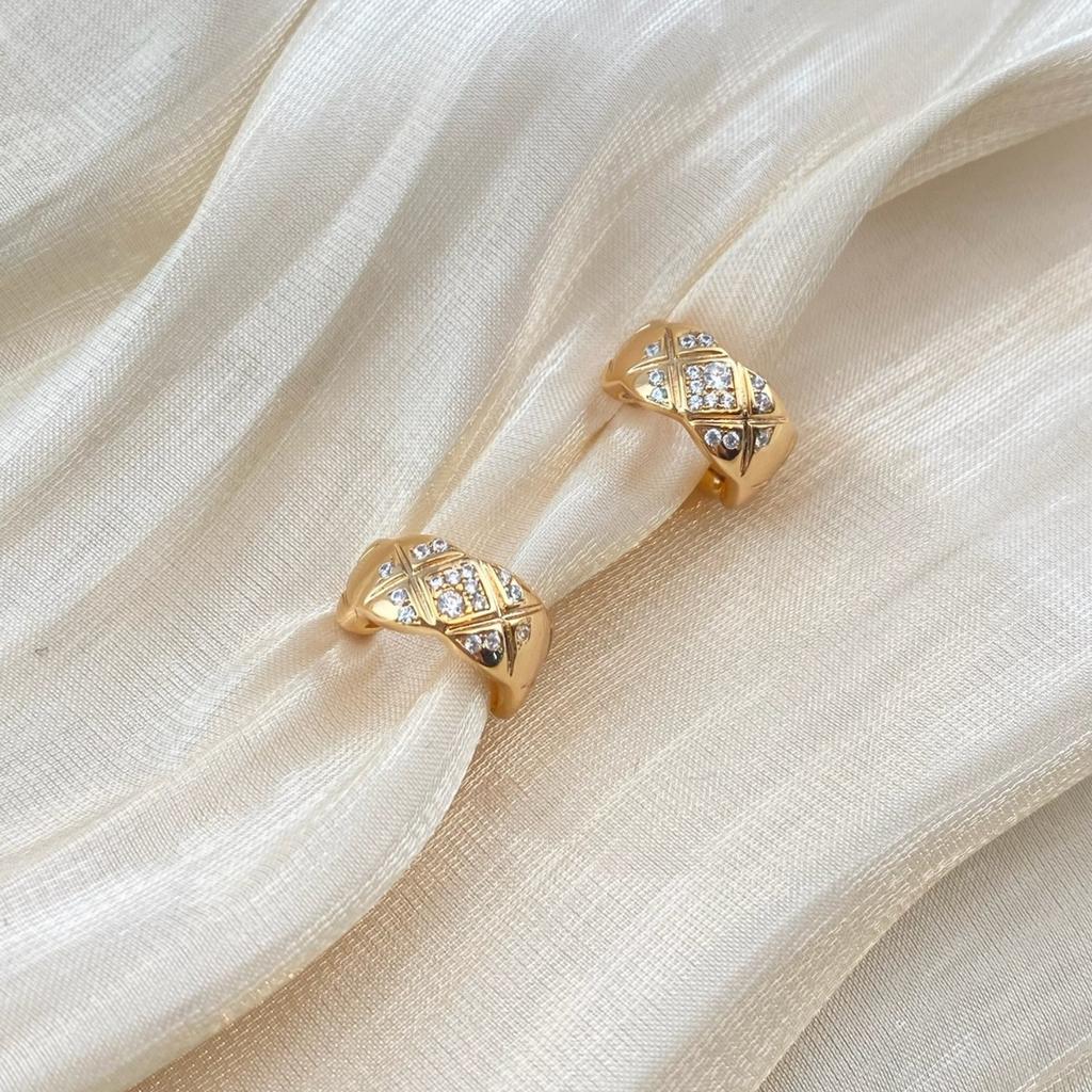 Серьги-ромбы глянцевые женские из 18-каратного розового золота, премиальное издание Seiko, серебряные серьги в полоску с бриллиантами