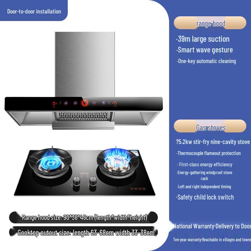 European Style High Suction Kitchen Range Hood: Top Mount T-Type with Automatic Cleaning.