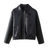 Kaslead New Arrival Women's Clothing Fashion Style Fashion Minimalist Versatile Casual Long Sleeve Leather Jacket Coat