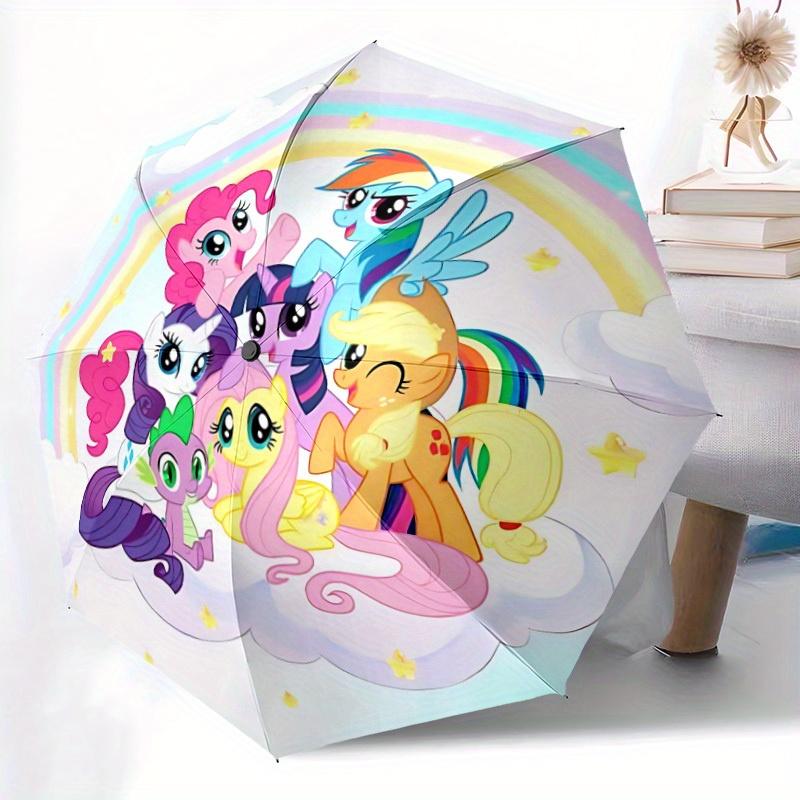 1 шт. My Little Pony Автоматический Открывающийся/Закрывающийся Складной Портативный Милый Уличный Зонт со Структурой из 8 Ребер для Женщин/Мужчин, Всесезонное Использование 0901084