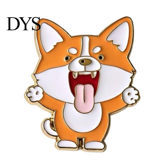 Alloy Brooch For Women Enamel Animal Pin, Cartoon Cat Dog Panda Lion Design Brooch, Funny Expression Scratch-Resistant Lapel Badge Small Accessories