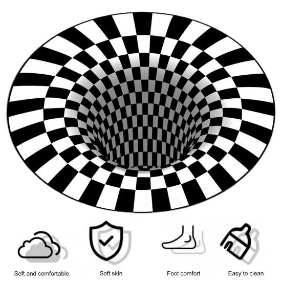 Круглый ковер, износостойкий, моющийся, геометрический, противоскользящий, 3D стерео, ковер, коврик для спальни, украшение для пола