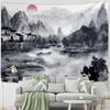 Chinese Lotus Tapestry Wall Hanging Psychedelic Hippie Bohemian Style Art Painting Bedroom Living Room Home Decor