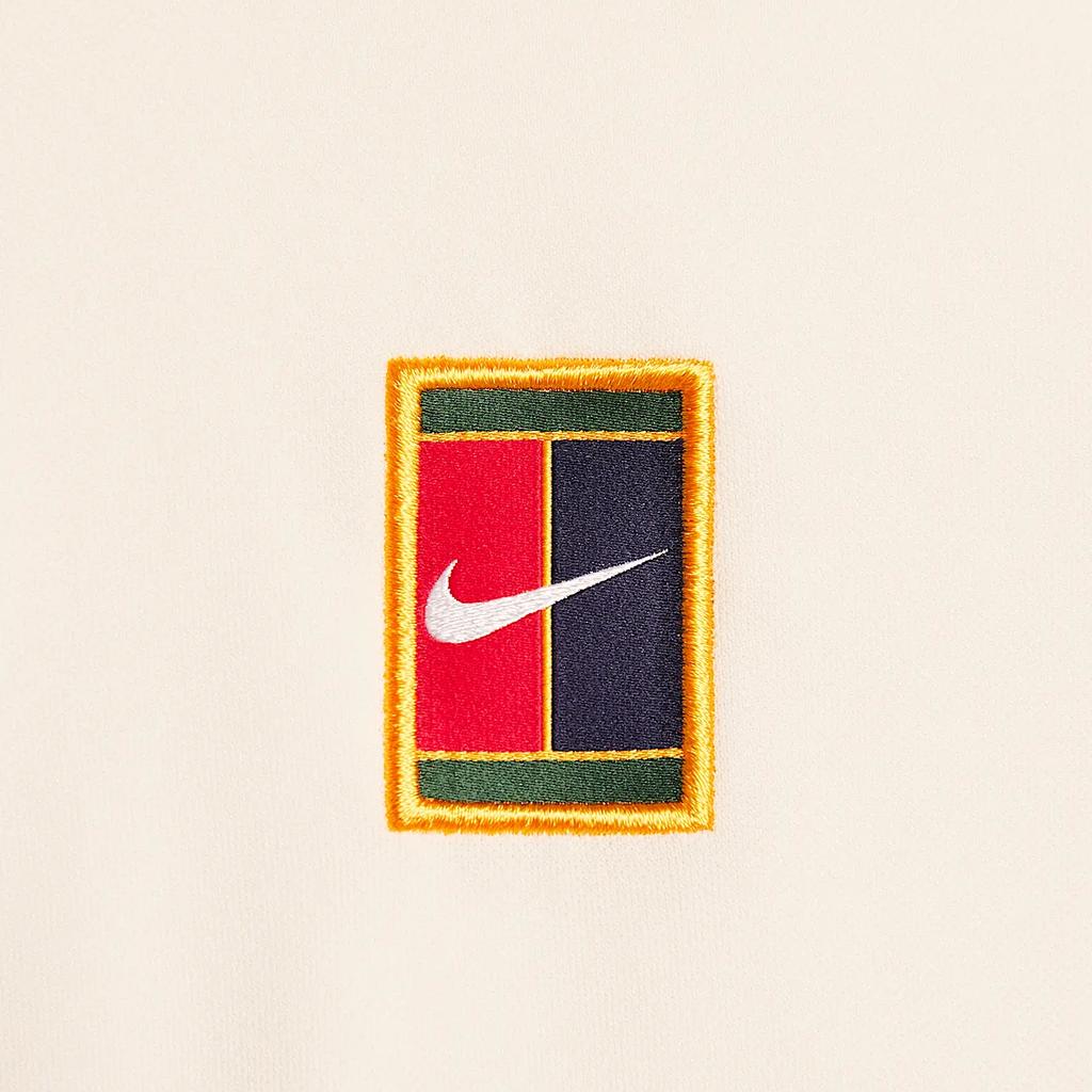 Nike Куртка на молнии из флиса Court Heritage со стойкой и длинными рукавами Мужские куртки Светло-слоновая кость Полуночно-синий Светло-темно-красный FZ6926-110