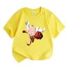 Kids Boys Girls 100% Cotton Crew Neck Short Sleeve T-Shirt, Cute Anime Bald Hero Print Casual Comfortable Tee for Daily Wear Outdoor Activity