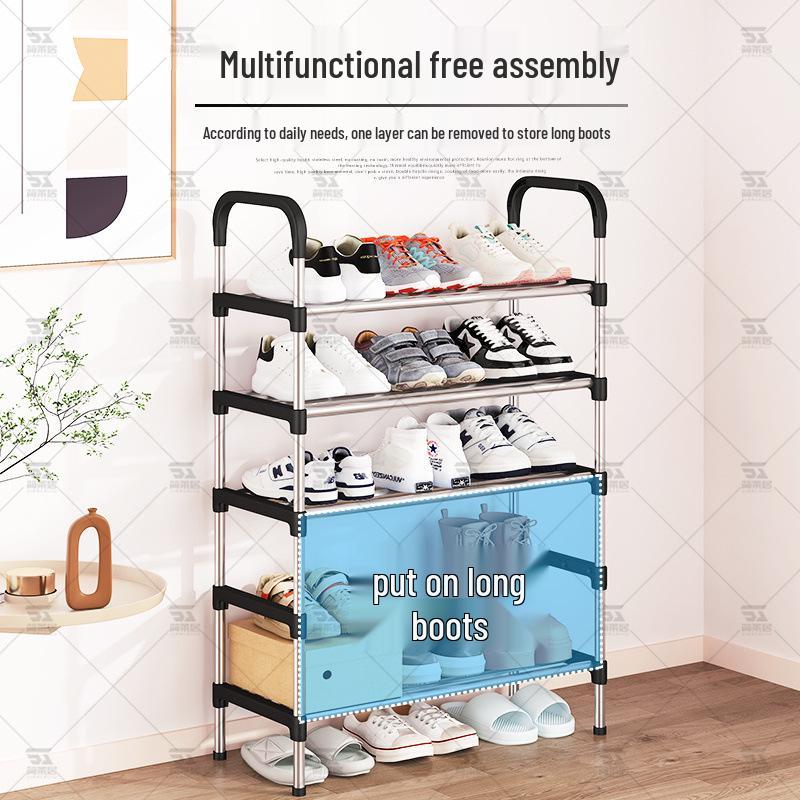 Тонкая многоярусная обувница для прихожей или общежития