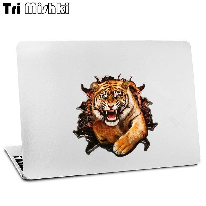 Tri Mishki W1366 3D Тигр в отверстии автомобильная наклейка ПВХ наклейки аксессуары для мотоциклов наклейка на автомобильный бампер на стену для ноутбука