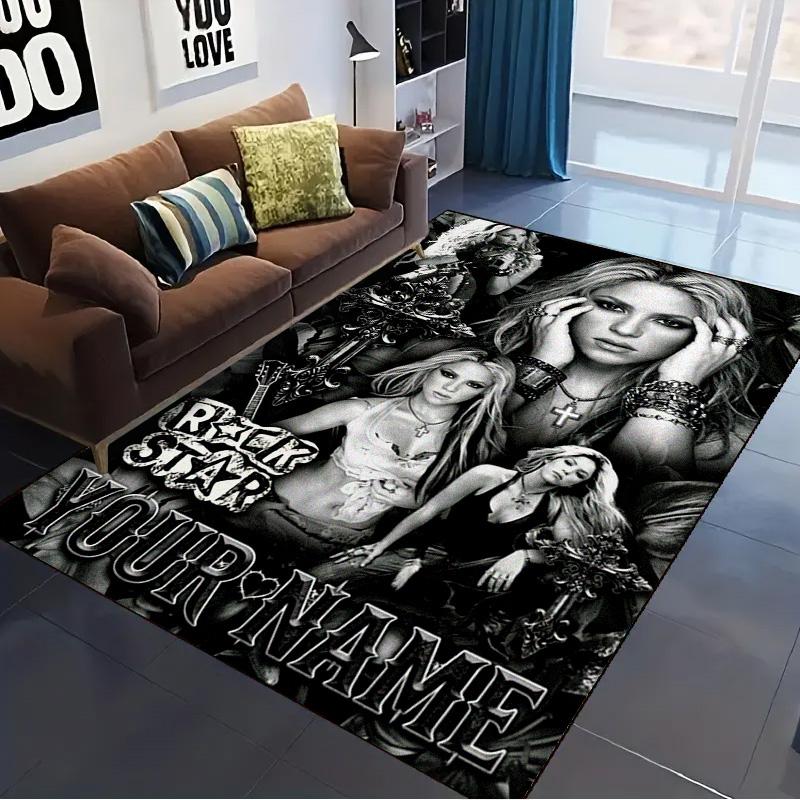 Name Custom Shakira Carpet Rug for Living Room Bedroom Home Sofa Decoration,Kids play Non-slip Floor Mat