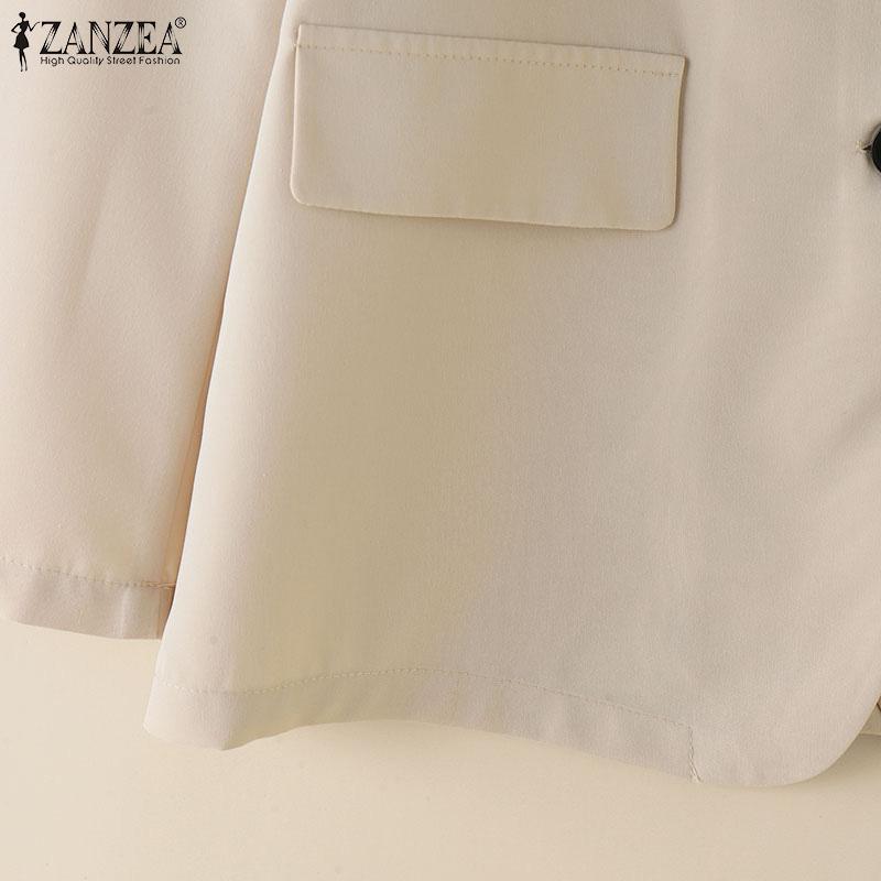 ZANZEA Женский повседневный кардиган с V-образным вырезом и длинным рукавом, тонкая верхняя одежда