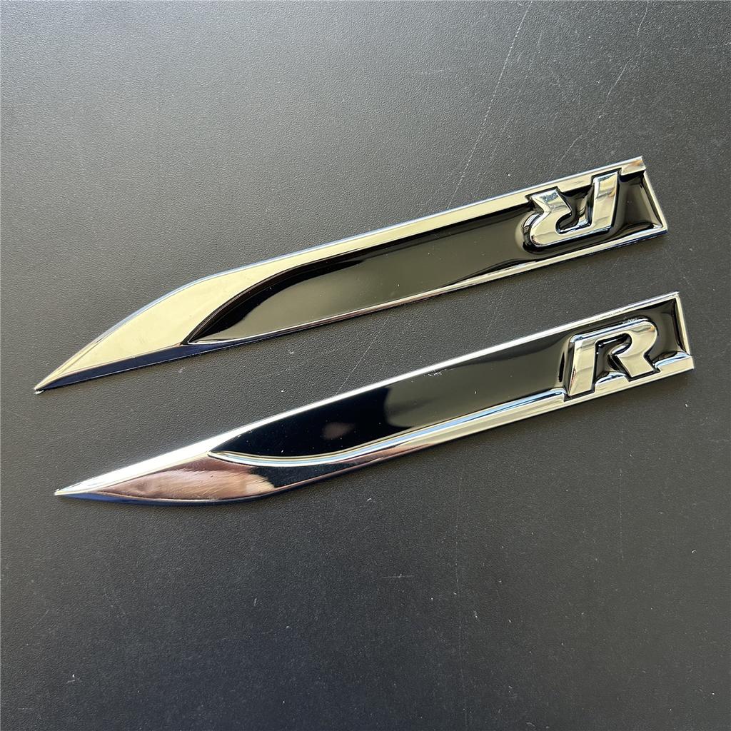 2 шт./компл. наклейка на боковое крыло автомобиля с логотипом R, подходит для GTI Polo Golf 5 6 7 MK8 Touareg Passat b6