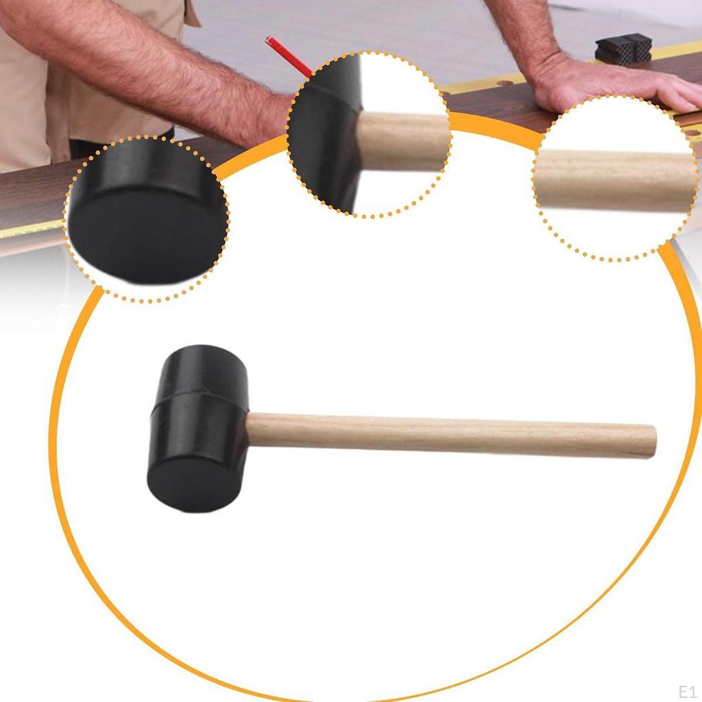 Резиновый молоток Ручной инструмент Без повреждений Мягкий удар Задачи Двусторонняя киянка для ремесел Дерево