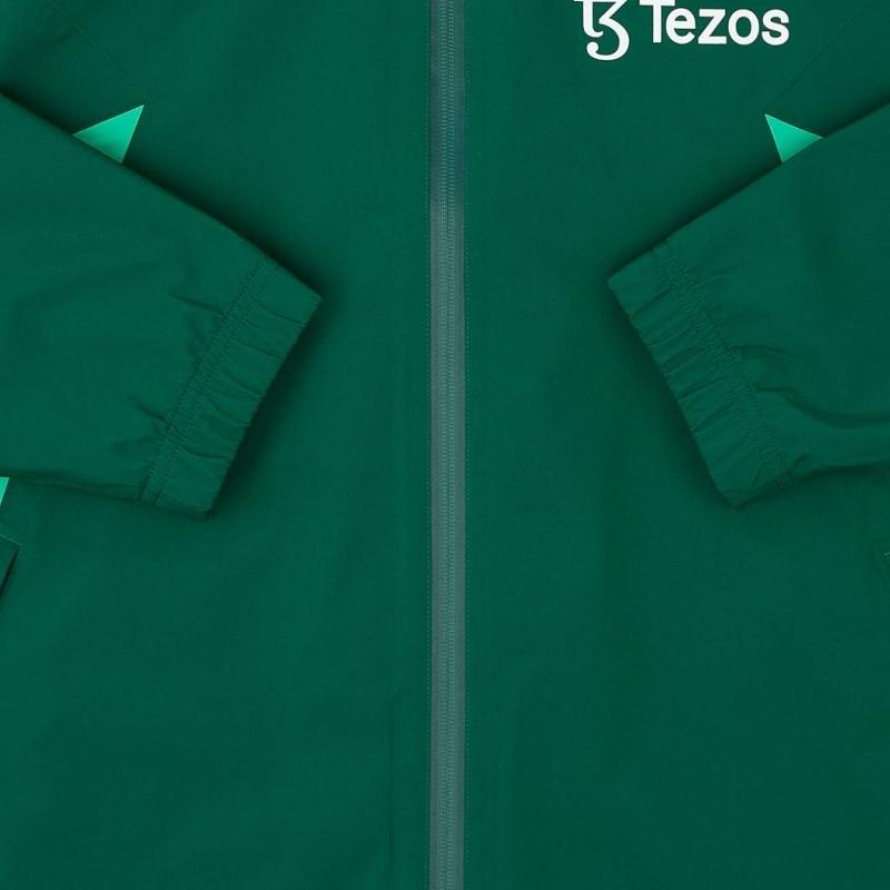 adidas 2023-24 Manchester United Удобная мягкая дышащая футбольная майка с воротником-стойкой и застежкой-молнией с длинным рукавом, унисекс, зеленая IP9132