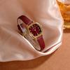New square-faced women's leather strap watch, luxurious and minimalist, small and exquisite, fashionable quartz watch for women.