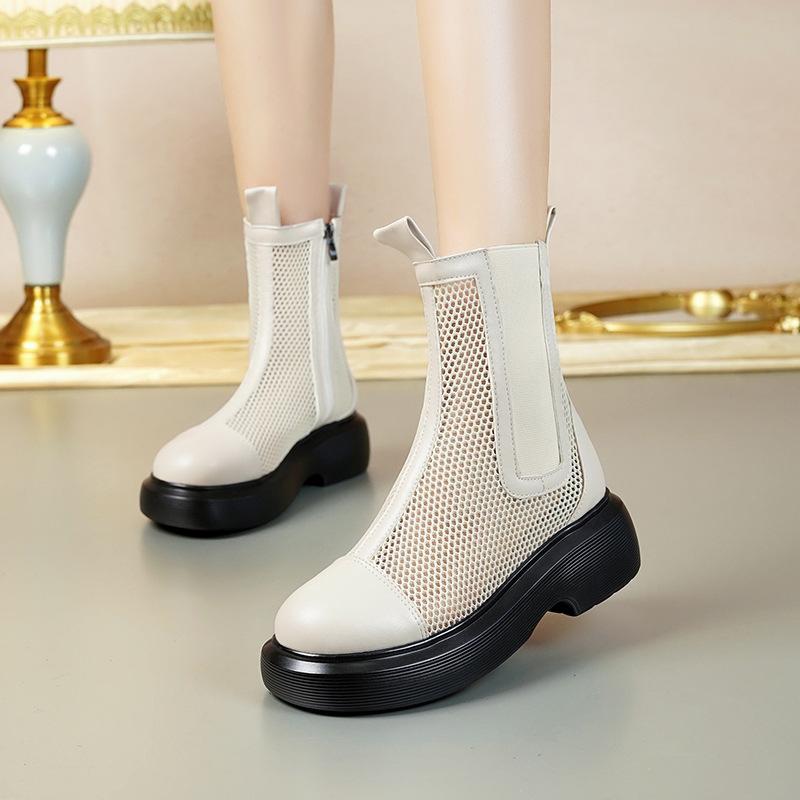 Женские летние ботинки, роскошные женские туфли на платформе до щиколотки, тренд 2024 года, удобные модные походные женские ботинки для активного отдыха